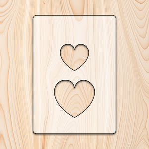Heart Bowtie Inlay Template Acrylic Craft Cutout - Transparent laser-cut acrylic craft cutout designed as a router template, featuring precise shapes and durable construction for various crafting projects.