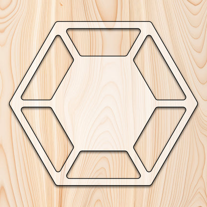 Hexagon 6 Recessed Pocket Tray Router Template for woodworking, perfect for shaping custom sized cutting boards, charcuterie boards, trays  and custom projects.