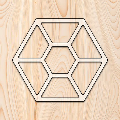 Hexagon 7 Recessed Pocket Tray Router Template for woodworking, perfect for shaping custom sized cutting boards, charcuterie boards, trays  and custom projects.