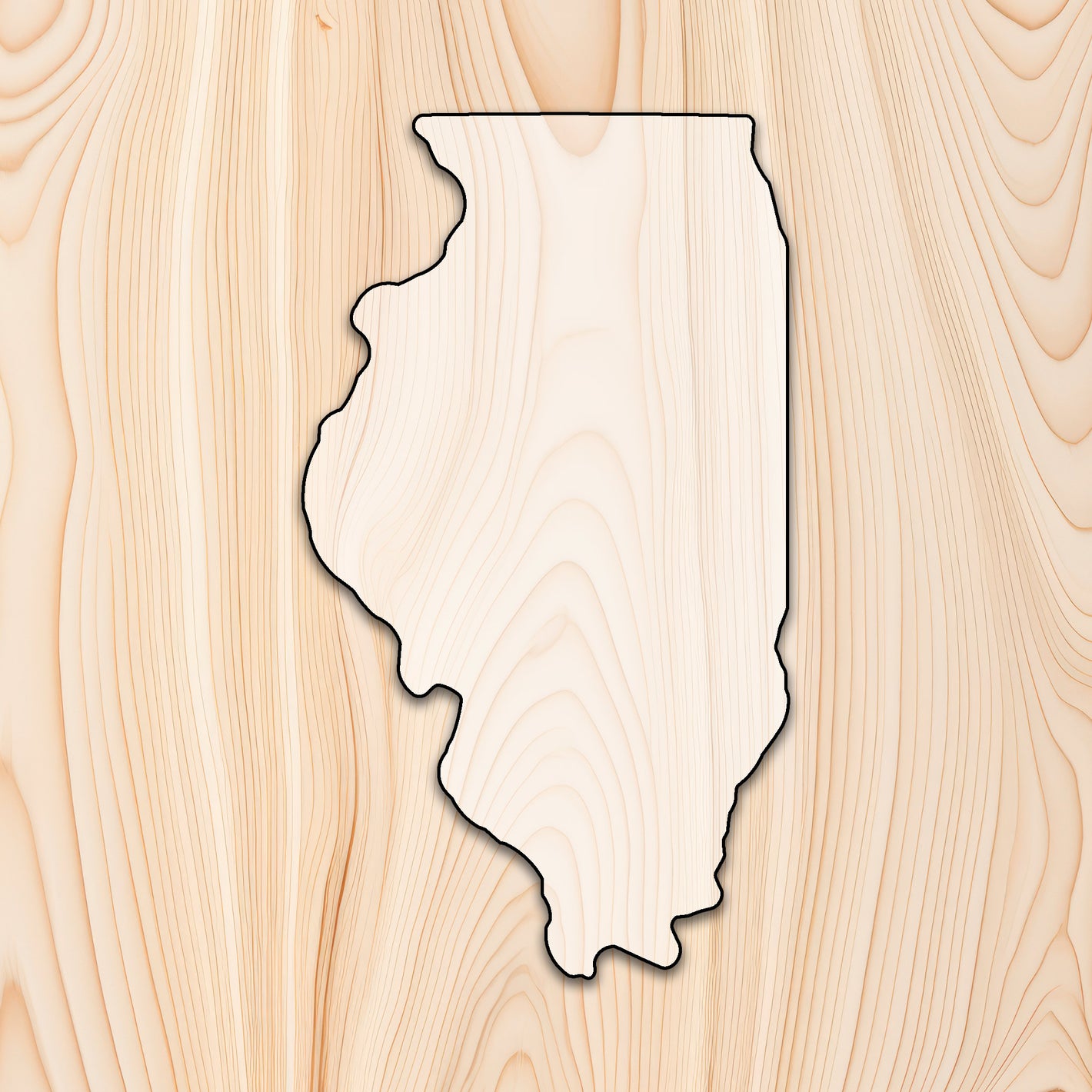 Illinois Cutting Board or Charcuterie Board Acrylic Router Template - Create bold, eye-catching Illinois-shaped cutting boards and charcuterie boards with precision and repeatability using our Illinois Acrylic Router Template. Whether you're making products to sell or crafting custom gifts, this template gives you the control and consistency needed for professional results.