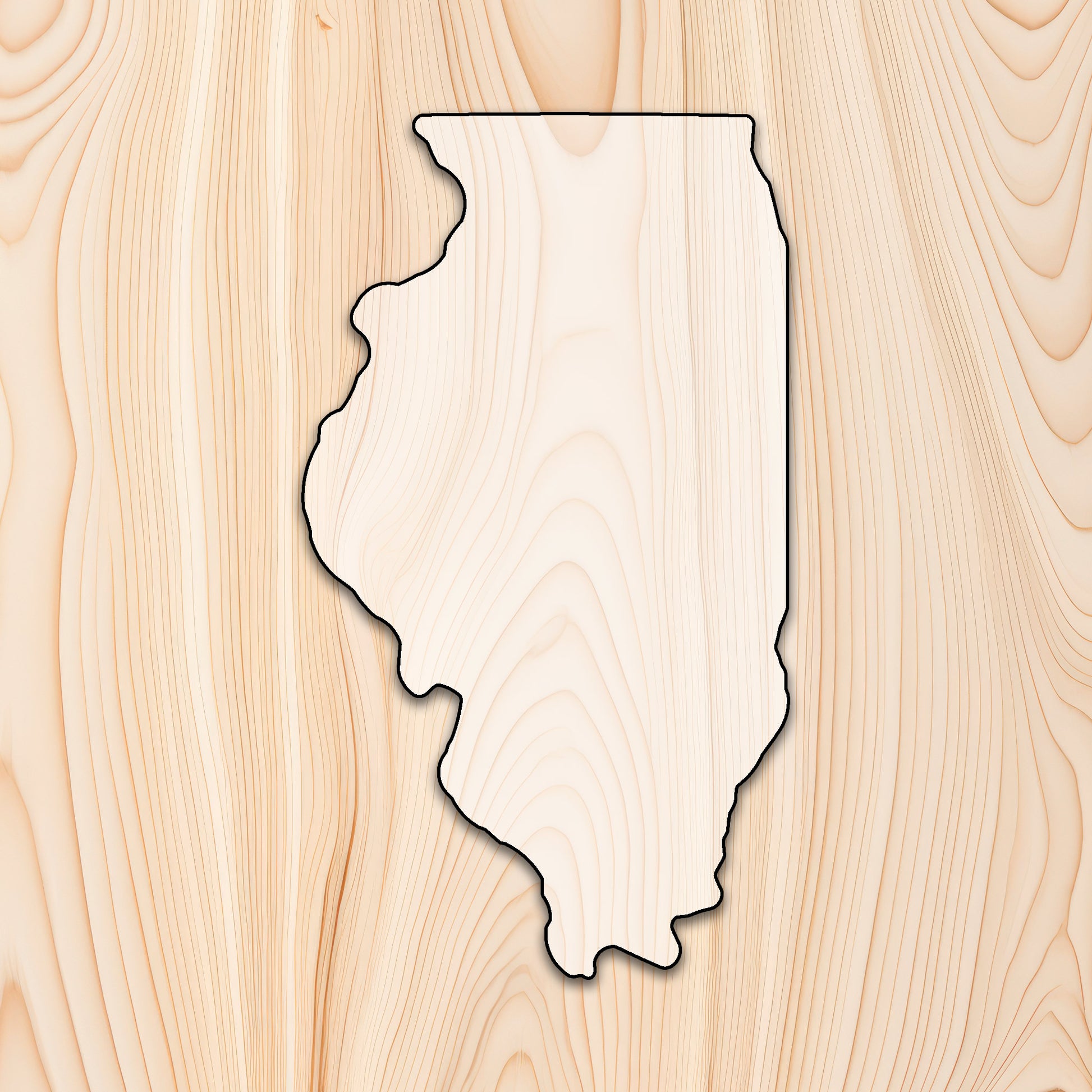 Illinois Cutting Board or Charcuterie Board Acrylic Router Template - Create bold, eye-catching Illinois-shaped cutting boards and charcuterie boards with precision and repeatability using our Illinois Acrylic Router Template. Whether you're making products to sell or crafting custom gifts, this template gives you the control and consistency needed for professional results.