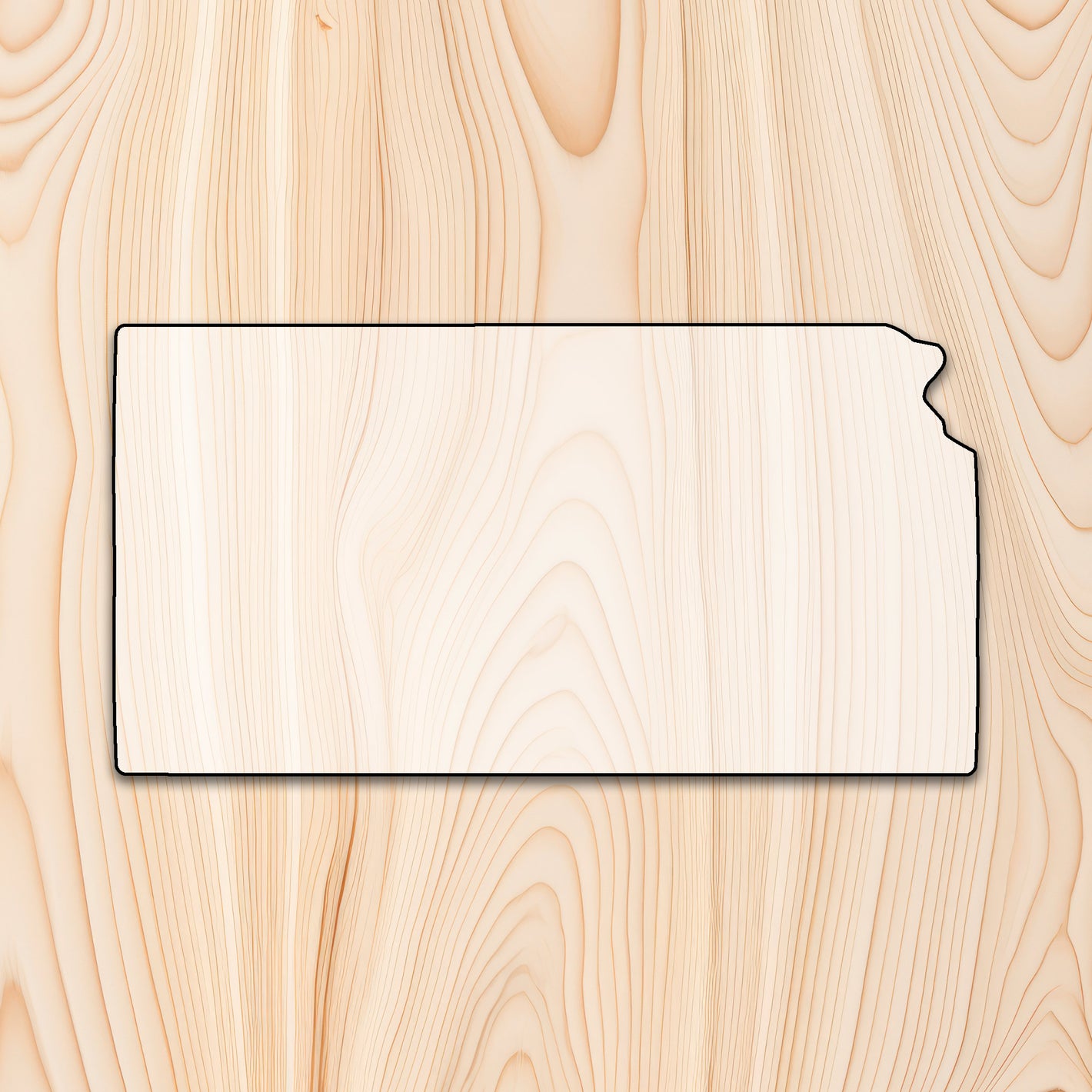 Kansas Cutting Board or Charcuterie Board Acrylic Router Template - Create bold, eye-catching Kansas-shaped cutting boards and charcuterie boards with precision and repeatability using our Kansas Acrylic Router Template. Whether you're making products to sell or crafting custom gifts, this template gives you the control and consistency needed for professional results.