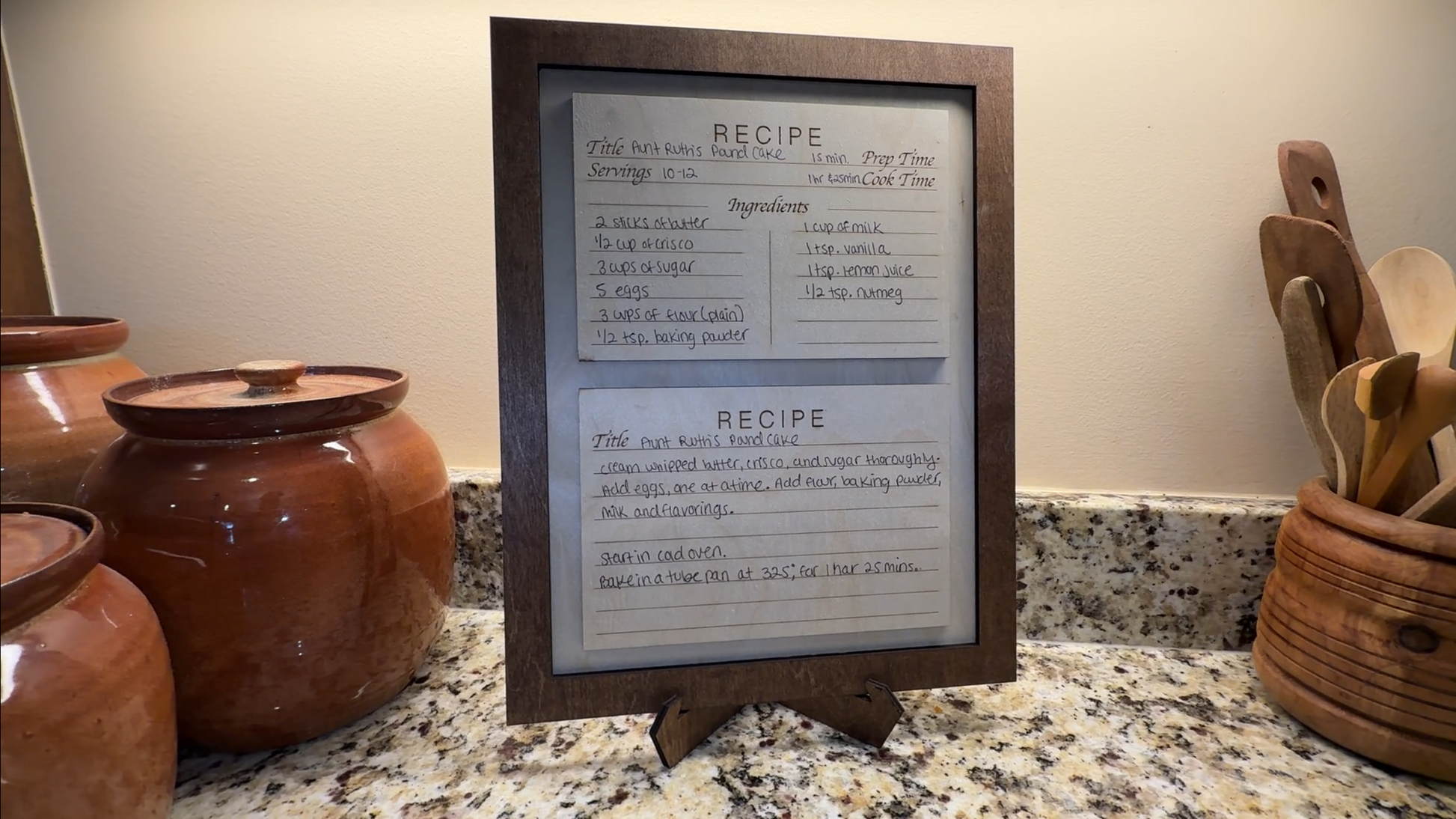 Laser Cut Recipe Picture Box Frame