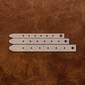 Leather Belt Acrylic Template ( Set of 3 ) Leatherworkers are really going to enjoy our new line of templates.  These are our leather working belt templates to help you lay out your hole positioning on your belt projects.  The clear acrylic templates allow for better positioning on your leather to view the best grain of the hide for your project.  We include 3 templates in this kit.  

Kit includes:
1" belt pattern with 1" hole spacing.
1 1/4" belt pattern with 1 1/4" spacing.
1 1/2" belt pattern with 1 1/2