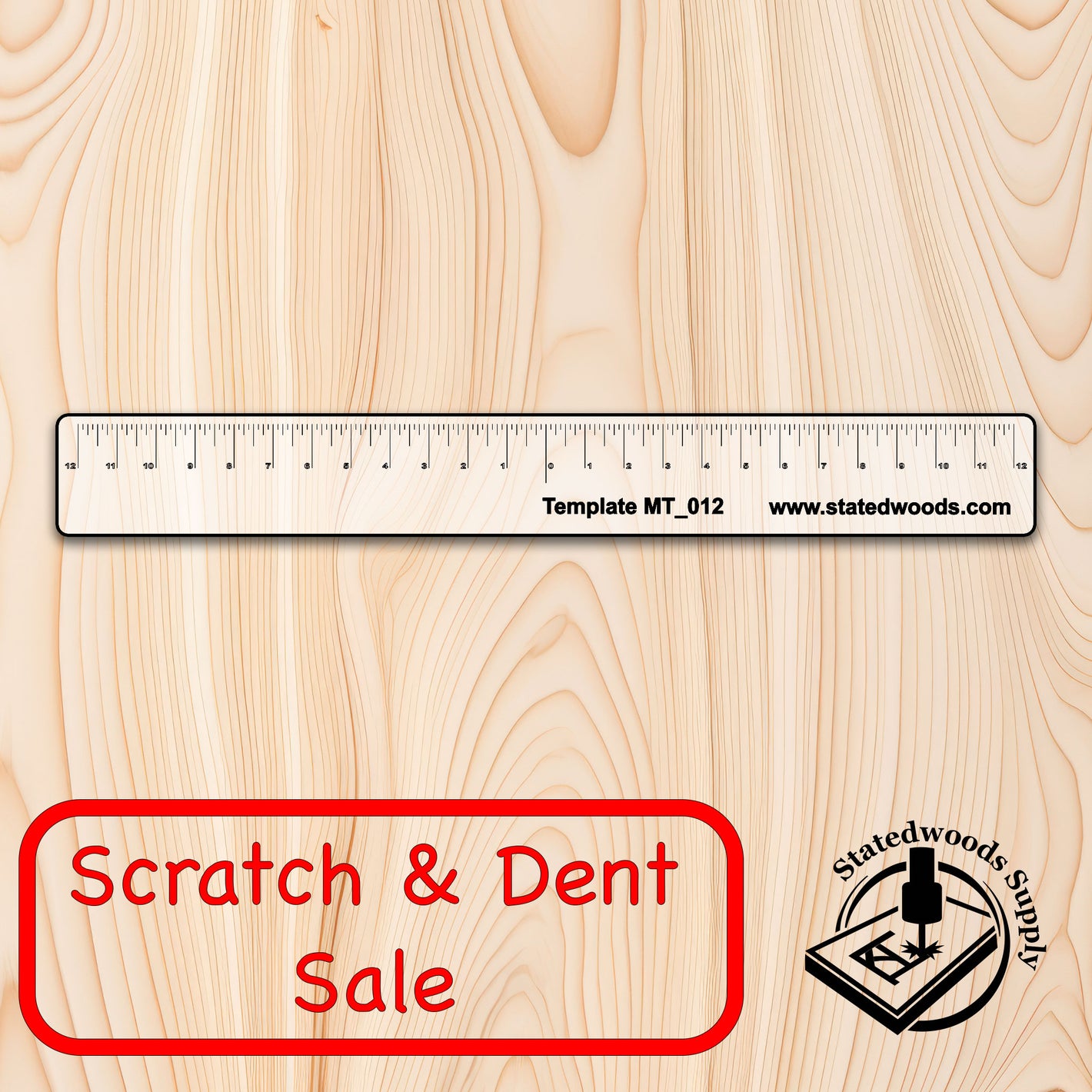 Scratch & Dent Equal Distance Measuring Ruler 24"