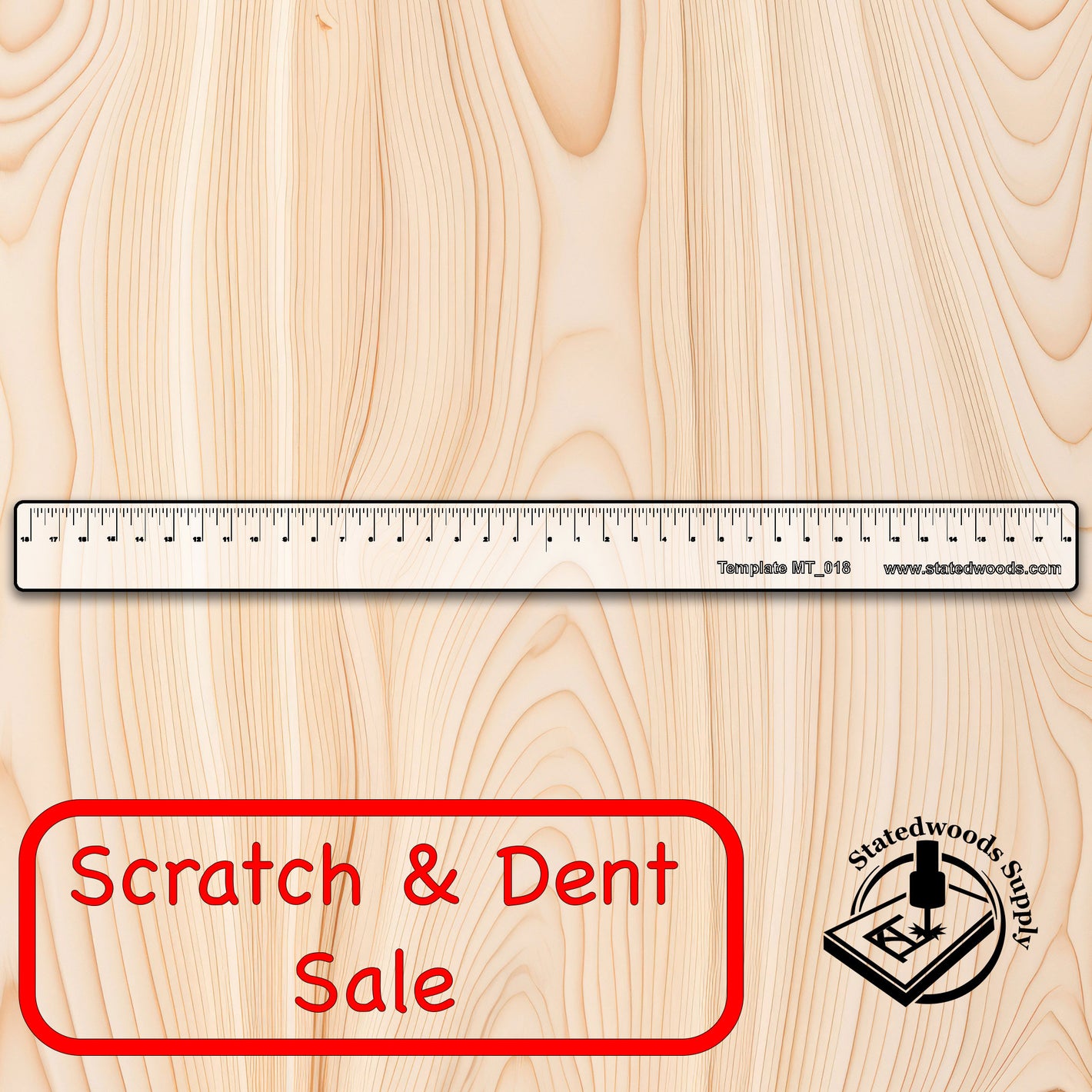 Scratch & Dent Equal Distance Measuring Ruler 36"