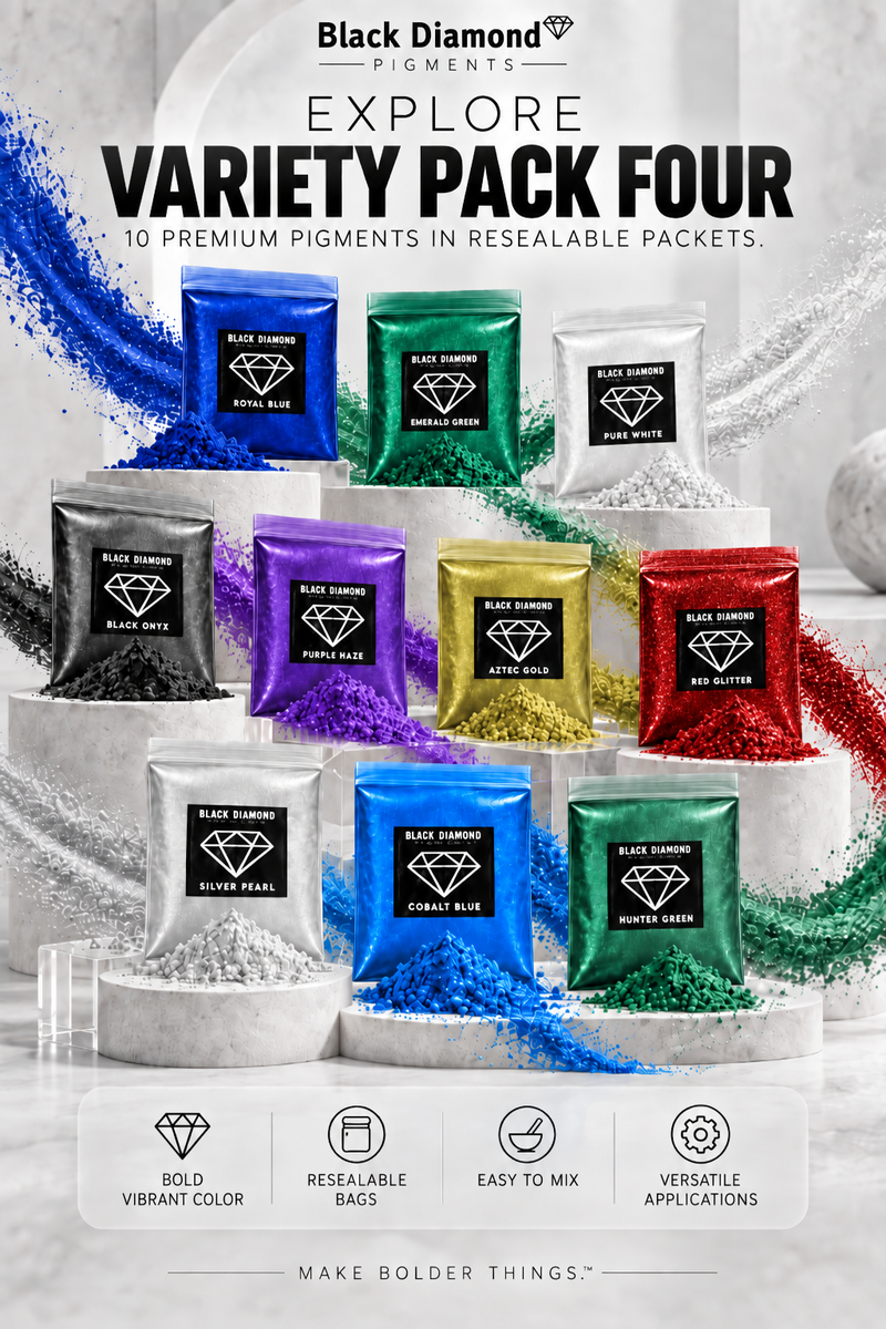 VARIETY PACK 4 (10 COLORS) powder pigment variety pack Black Diamond Pigments®