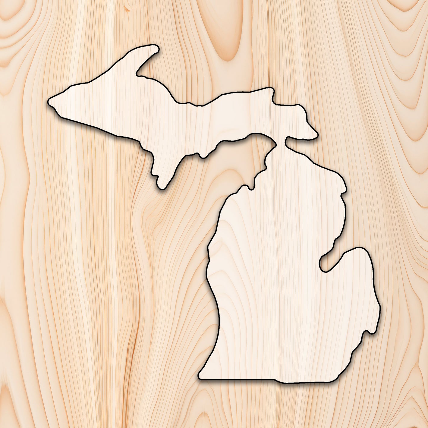 Michigan Cutting Board or Charcuterie Board Acrylic Router Template - Create bold, eye-catching Michigan-shaped cutting boards and charcuterie boards with precision and repeatability using our Michigan Acrylic Router Template. Whether you're making products to sell or crafting custom gifts, this template gives you the control and consistency needed for professional results.