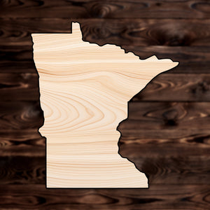 Minnesota State Plywood Craft Cutout , a Intricate laser-cut craft cutout made of high quality birch plywood, featuring detailed designs and clean edges, perfect for home decor or DIY projects.