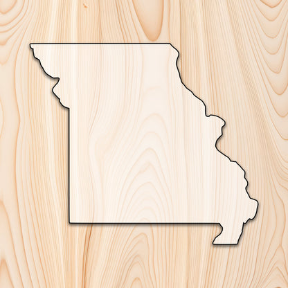 Missouri State  Acrylic Craft Cutout - Transparent laser-cut acrylic craft cutout designed as a router template, featuring precise shapes and durable construction for various crafting projects.