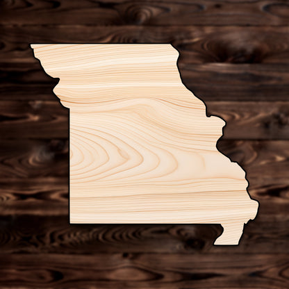 Missouri State Plywood Craft Cutout , a Intricate laser-cut craft cutout made of high quality birch plywood, featuring detailed designs and clean edges, perfect for home decor or DIY projects.