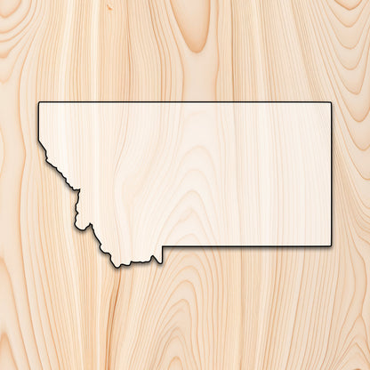 Montana State  Acrylic Craft Cutout - Transparent laser-cut acrylic craft cutout designed as a router template, featuring precise shapes and durable construction for various crafting projects.