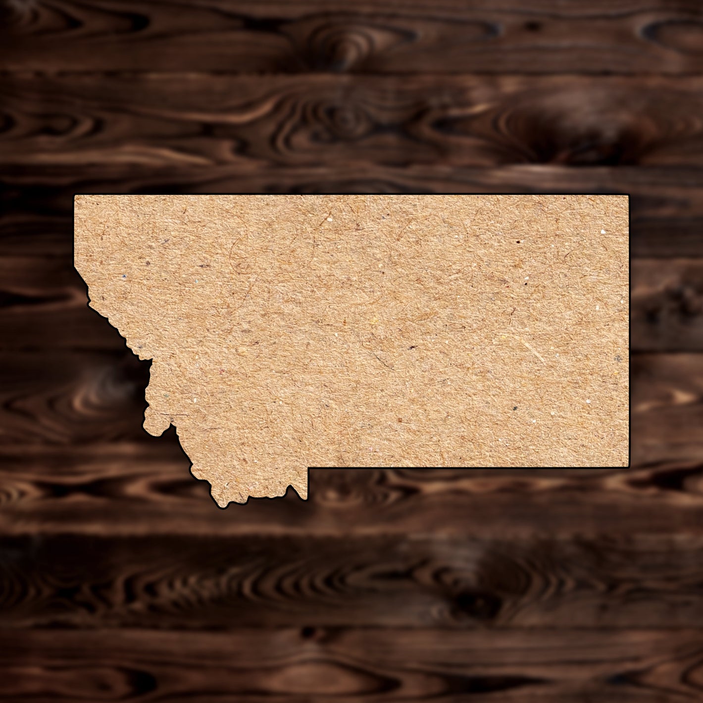 Montana State MDF Craft Cutout , a Intricate laser-cut craft cutout made of MDF, featuring detailed designs and clean edges, perfect for home decor or DIY projects.