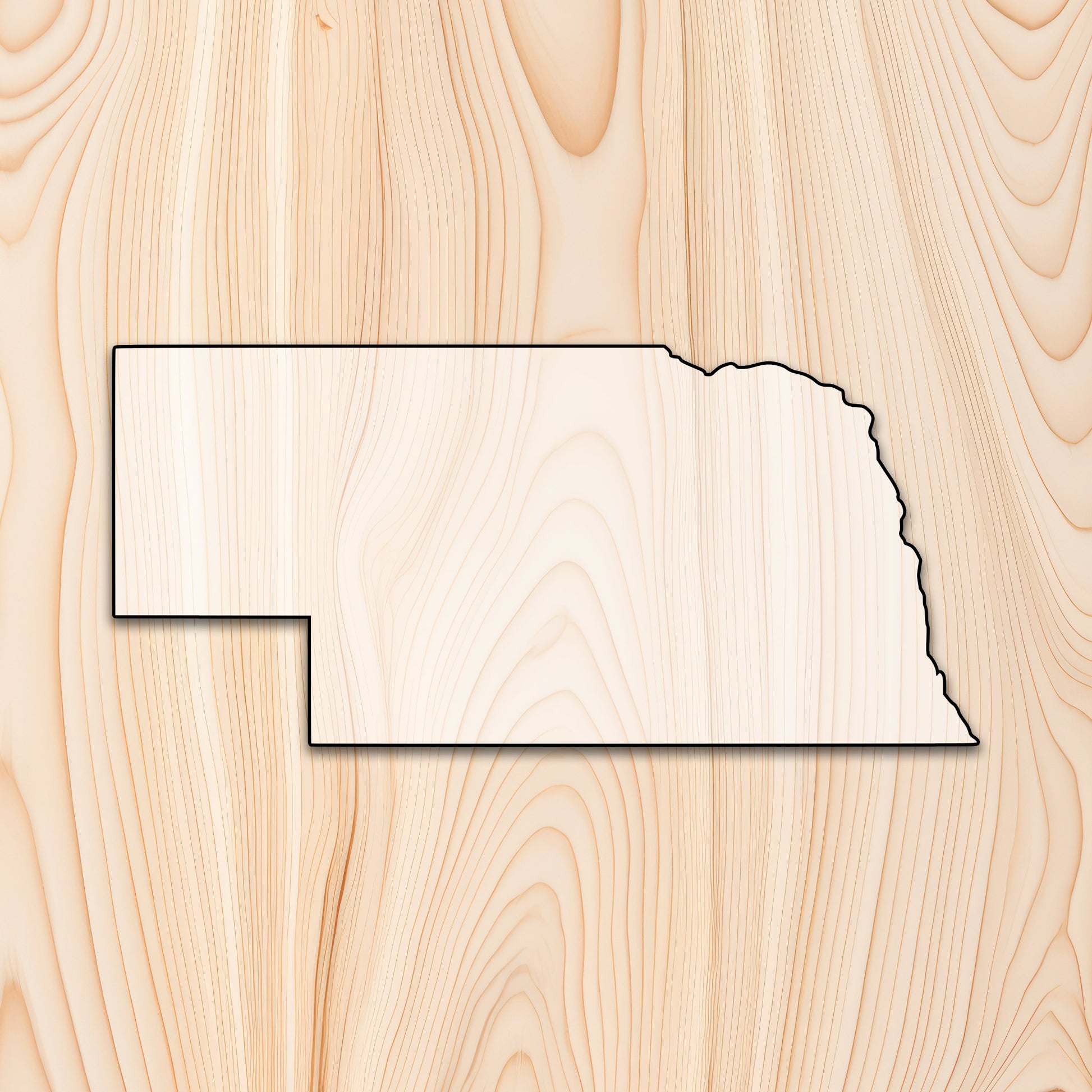 Nebraska State  Acrylic Craft Cutout - Transparent laser-cut acrylic craft cutout designed as a router template, featuring precise shapes and durable construction for various crafting projects.