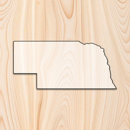 Nebraska State  Acrylic Craft Cutout - Transparent laser-cut acrylic craft cutout designed as a router template, featuring precise shapes and durable construction for various crafting projects.
