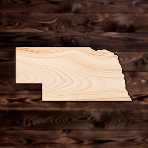 Nebraska State Plywood Craft Cutout , a Intricate laser-cut craft cutout made of high quality birch plywood, featuring detailed designs and clean edges, perfect for home decor or DIY projects.