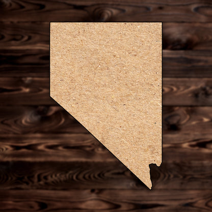 Nevada State MDF Craft Cutout , a Intricate laser-cut craft cutout made of MDF, featuring detailed designs and clean edges, perfect for home decor or DIY projects.