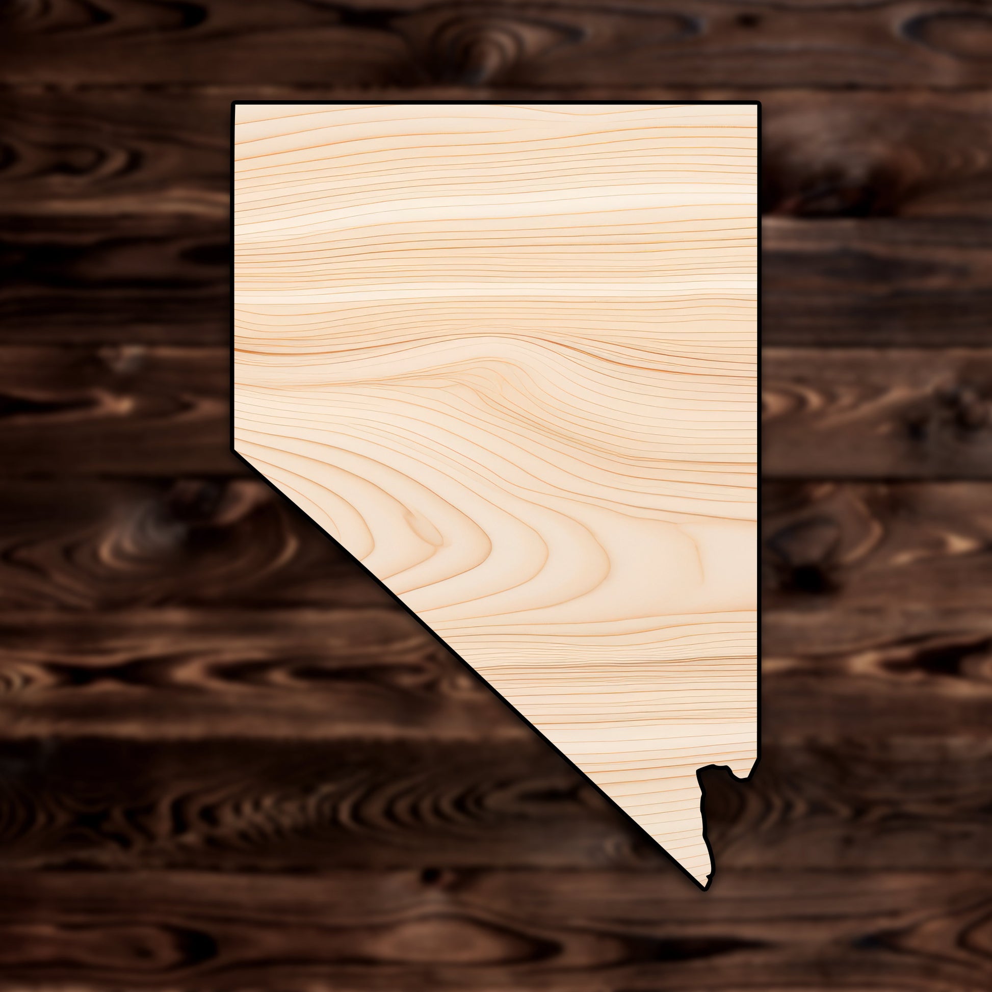 Nevada State Plywood Craft Cutout , a Intricate laser-cut craft cutout made of high quality birch plywood, featuring detailed designs and clean edges, perfect for home decor or DIY projects.