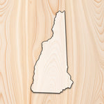 New Hampsire State  Acrylic Craft Cutout - Transparent laser-cut acrylic craft cutout designed as a router template, featuring precise shapes and durable construction for various crafting projects.