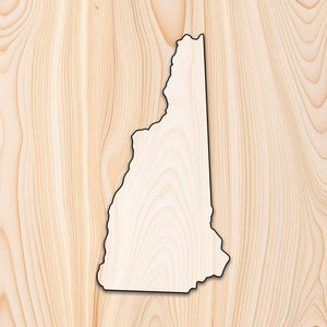 New Hampsire State  Acrylic Craft Cutout - Transparent laser-cut acrylic craft cutout designed as a router template, featuring precise shapes and durable construction for various crafting projects.