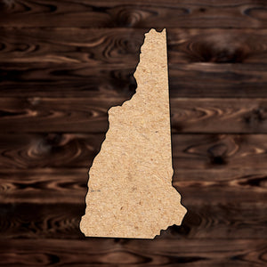 New Hampsire State MDF Cutout MDF Craft Cutout , a Intricate laser-cut craft cutout made of MDF, featuring detailed designs and clean edges, perfect for home decor or DIY projects.