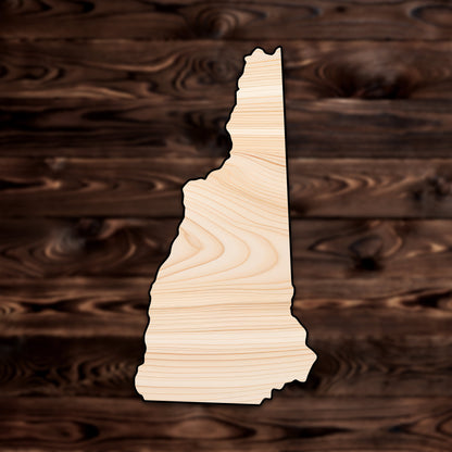 New Hampsire State Plywood Craft Cutout , a Intricate laser-cut craft cutout made of high quality birch plywood, featuring detailed designs and clean edges, perfect for home decor or DIY projects.