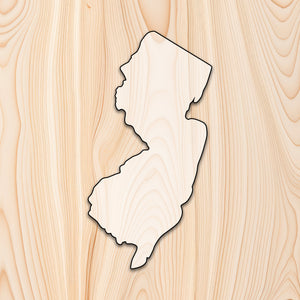 New Jersey State  Acrylic Craft Cutout - Transparent laser-cut acrylic craft cutout designed as a router template, featuring precise shapes and durable construction for various crafting projects.