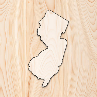 New Jersey State  Acrylic Craft Cutout - Transparent laser-cut acrylic craft cutout designed as a router template, featuring precise shapes and durable construction for various crafting projects.