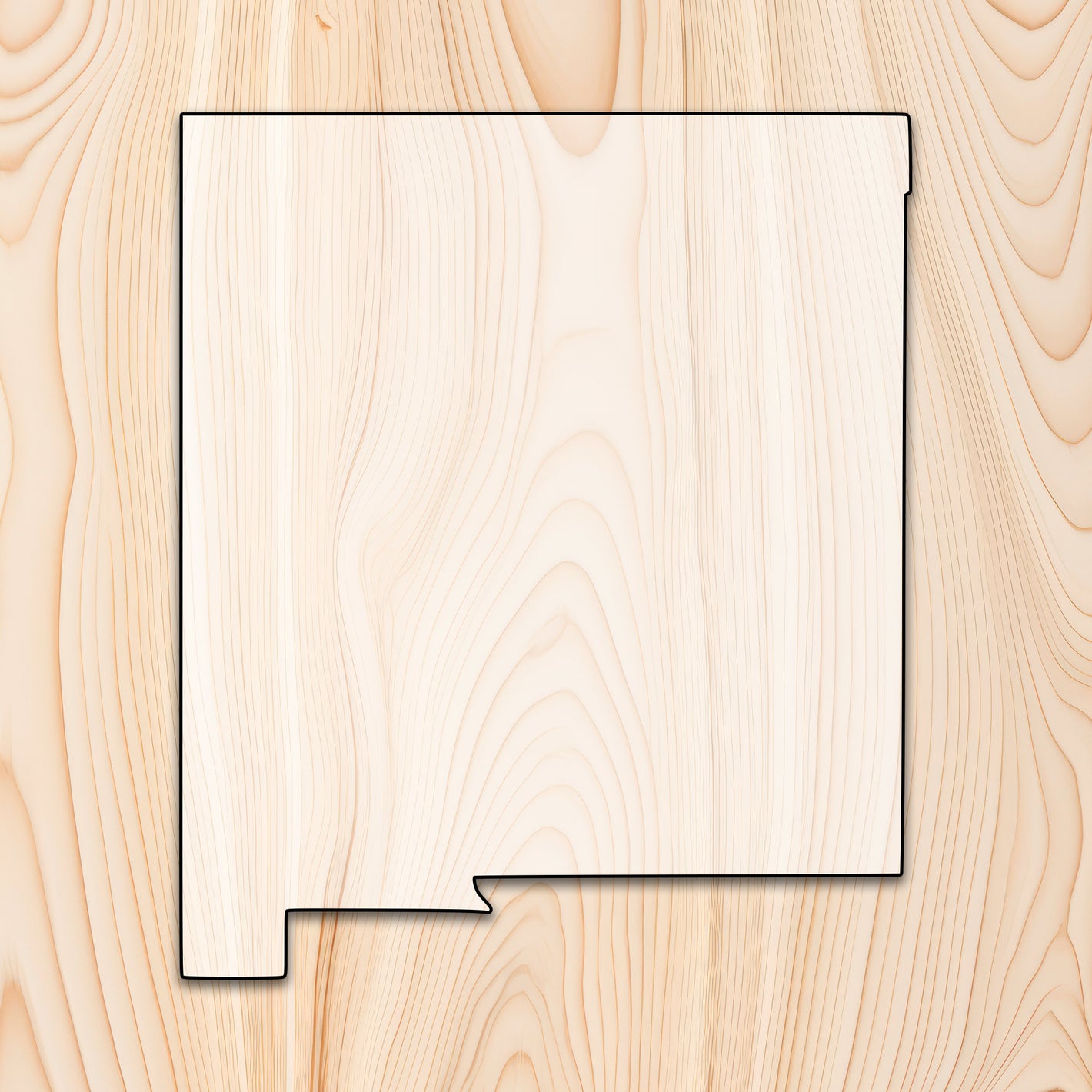 New Mexico State  Acrylic Craft Cutout - Transparent laser-cut acrylic craft cutout designed as a router template, featuring precise shapes and durable construction for various crafting projects.