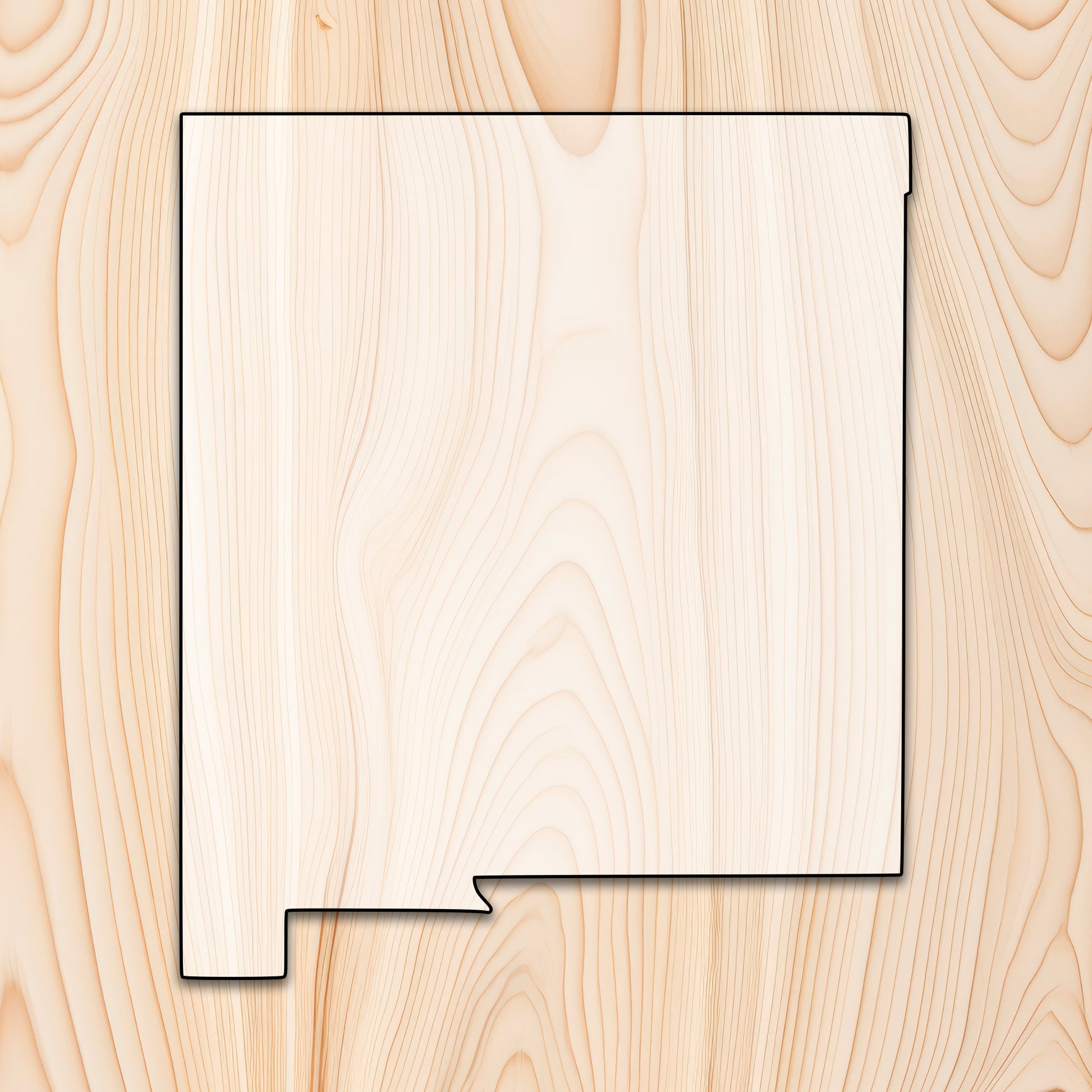 New Mexico State  Acrylic Craft Cutout - Transparent laser-cut acrylic craft cutout designed as a router template, featuring precise shapes and durable construction for various crafting projects.