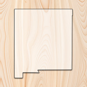 New Mexico State  Acrylic Craft Cutout - Transparent laser-cut acrylic craft cutout designed as a router template, featuring precise shapes and durable construction for various crafting projects.
