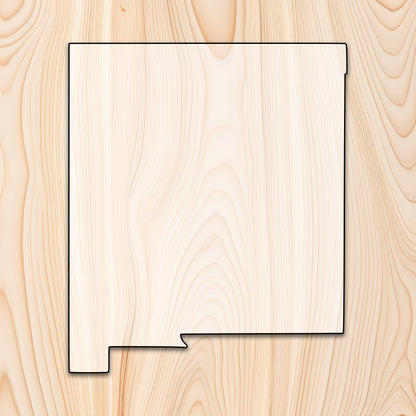 New Mexico State  Acrylic Craft Cutout - Transparent laser-cut acrylic craft cutout designed as a router template, featuring precise shapes and durable construction for various crafting projects.