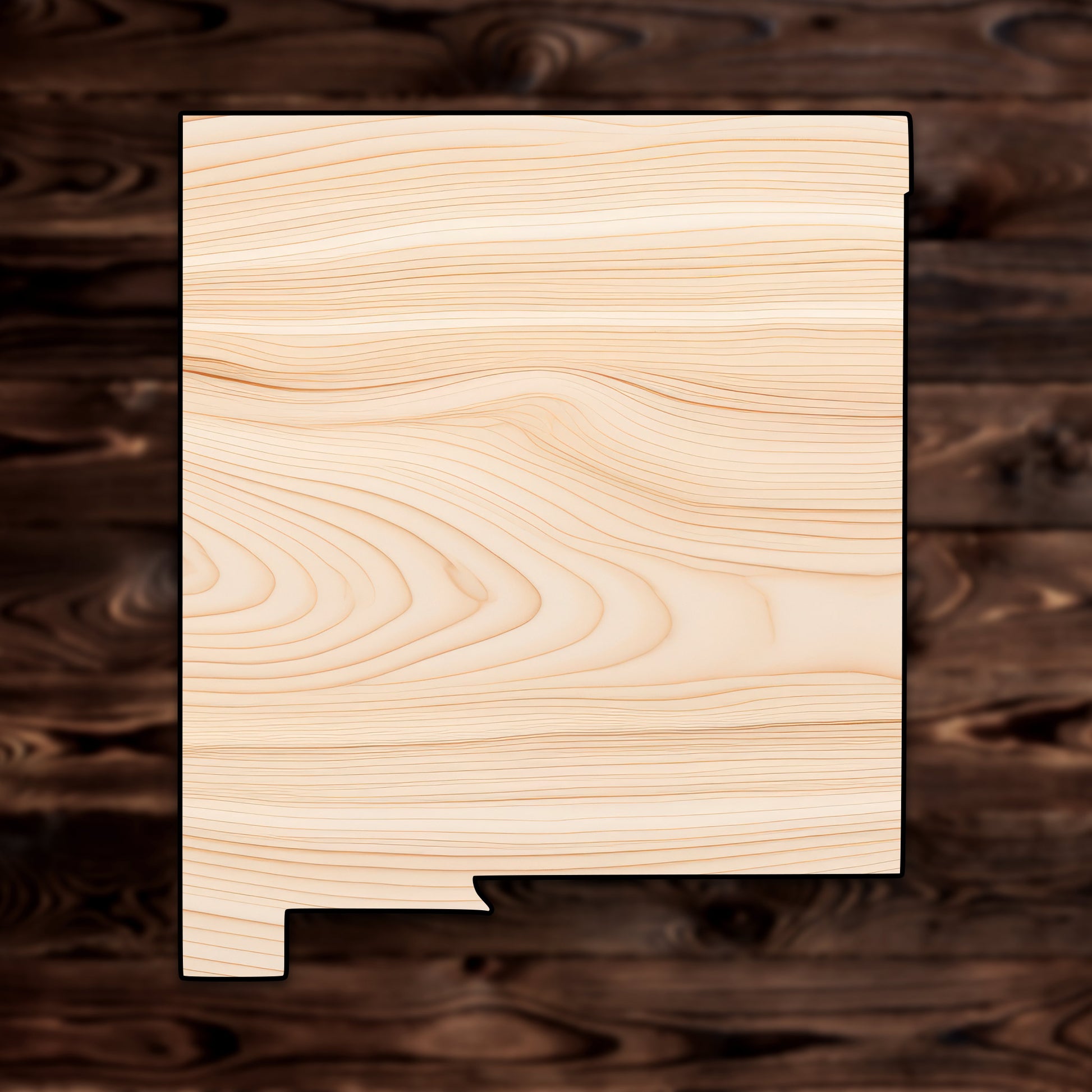 New Mexico State Plywood Craft Cutout , a Intricate laser-cut craft cutout made of high quality birch plywood, featuring detailed designs and clean edges, perfect for home decor or DIY projects.