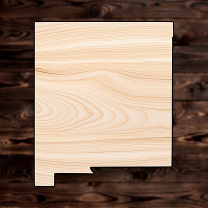 New Mexico State Plywood Craft Cutout , a Intricate laser-cut craft cutout made of high quality birch plywood, featuring detailed designs and clean edges, perfect for home decor or DIY projects.