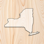 New York State  Acrylic Craft Cutout - Transparent laser-cut acrylic craft cutout designed as a router template, featuring precise shapes and durable construction for various crafting projects.