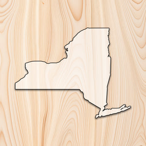New York State  Acrylic Craft Cutout - Transparent laser-cut acrylic craft cutout designed as a router template, featuring precise shapes and durable construction for various crafting projects.