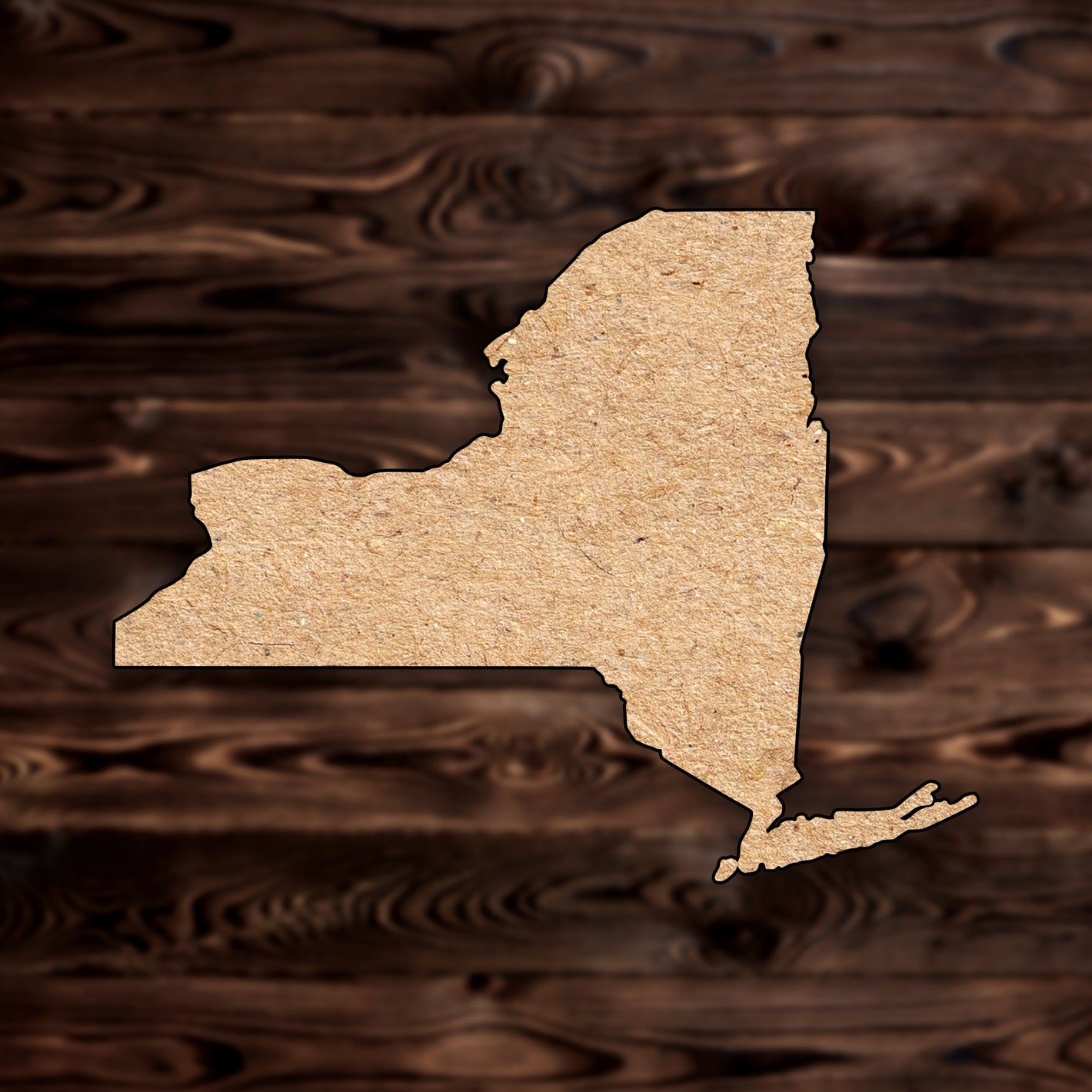 New York State MDF Craft Cutout , a Intricate laser-cut craft cutout made of MDF, featuring detailed designs and clean edges, perfect for home decor or DIY projects.