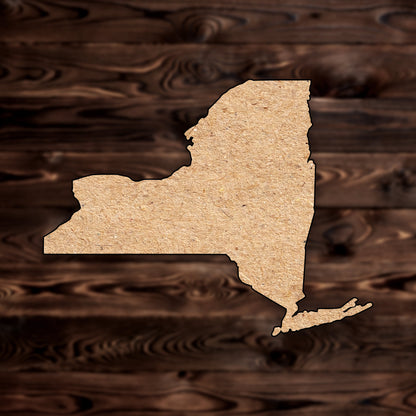 New York State MDF Craft Cutout , a Intricate laser-cut craft cutout made of MDF, featuring detailed designs and clean edges, perfect for home decor or DIY projects.
