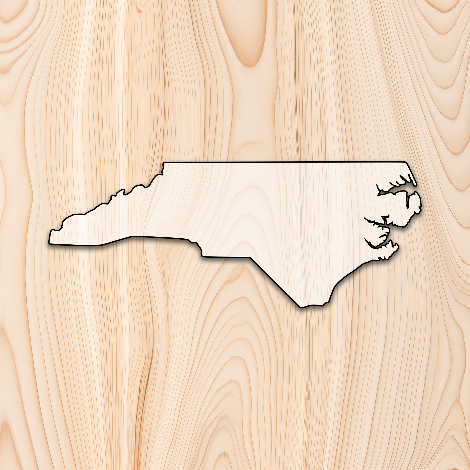 North Carolina State  Acrylic Craft Cutout - Transparent laser-cut acrylic craft cutout designed as a router template, featuring precise shapes and durable construction for various crafting projects.