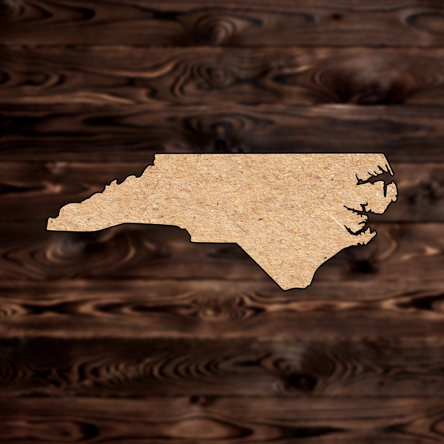North Carolina State MDF Craft Cutout , a Intricate laser-cut craft cutout made of MDF, featuring detailed designs and clean edges, perfect for home decor or DIY projects.