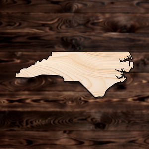 North Carolina State Plywood Craft Cutout , a Intricate laser-cut craft cutout made of high quality birch plywood, featuring detailed designs and clean edges, perfect for home decor or DIY projects.