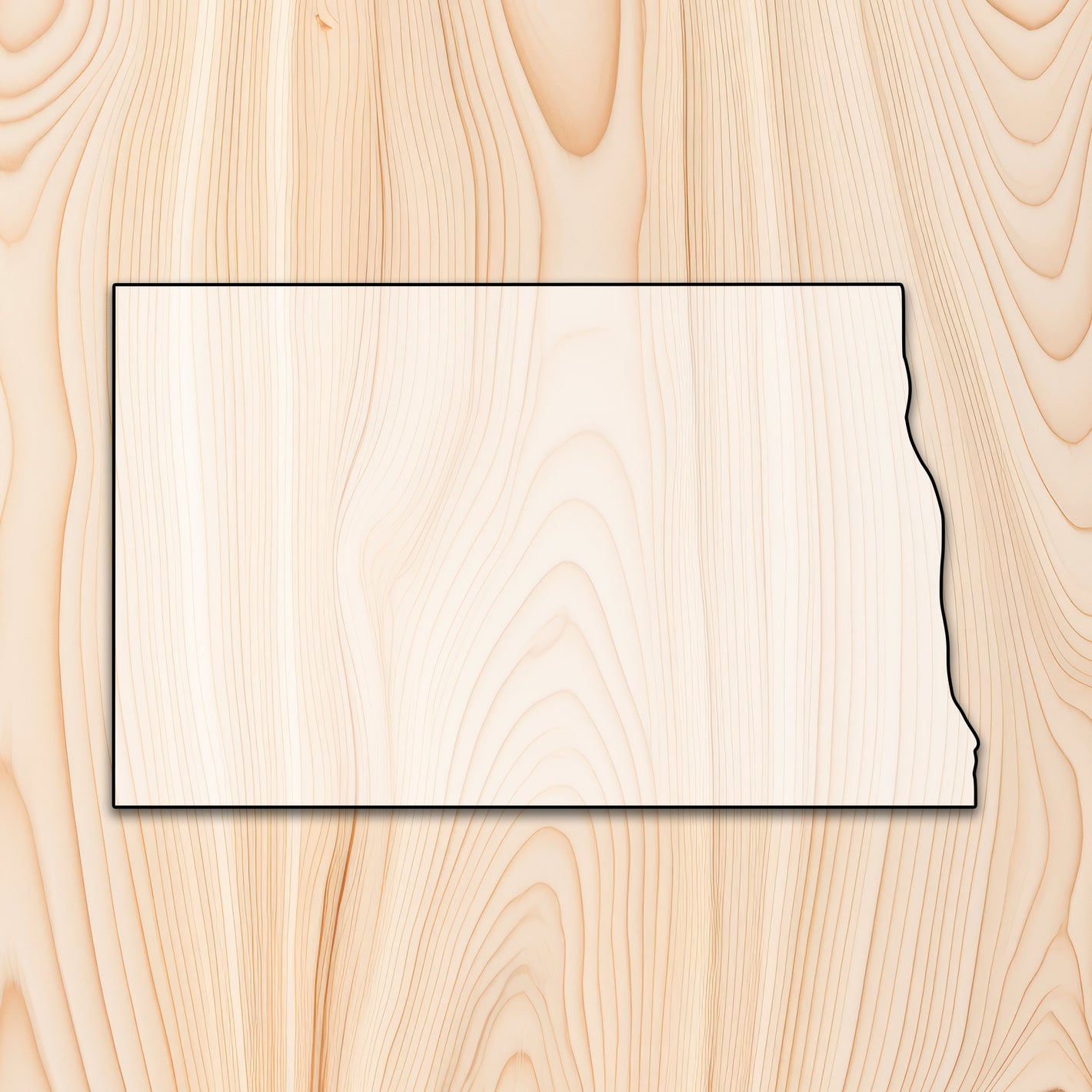 North Dakota State  Acrylic Craft Cutout - Transparent laser-cut acrylic craft cutout designed as a router template, featuring precise shapes and durable construction for various crafting projects.