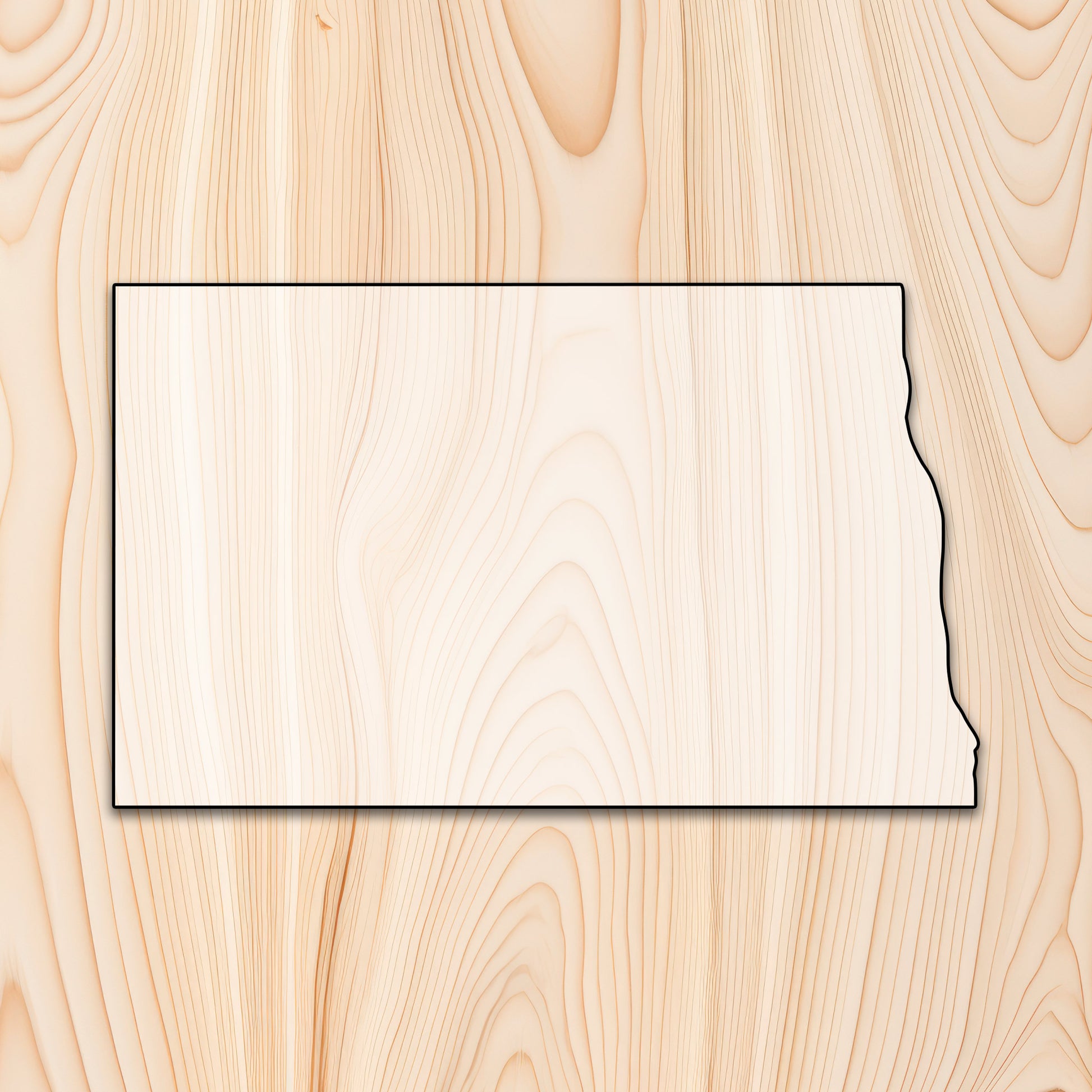 North Dakota State  Acrylic Craft Cutout - Transparent laser-cut acrylic craft cutout designed as a router template, featuring precise shapes and durable construction for various crafting projects.