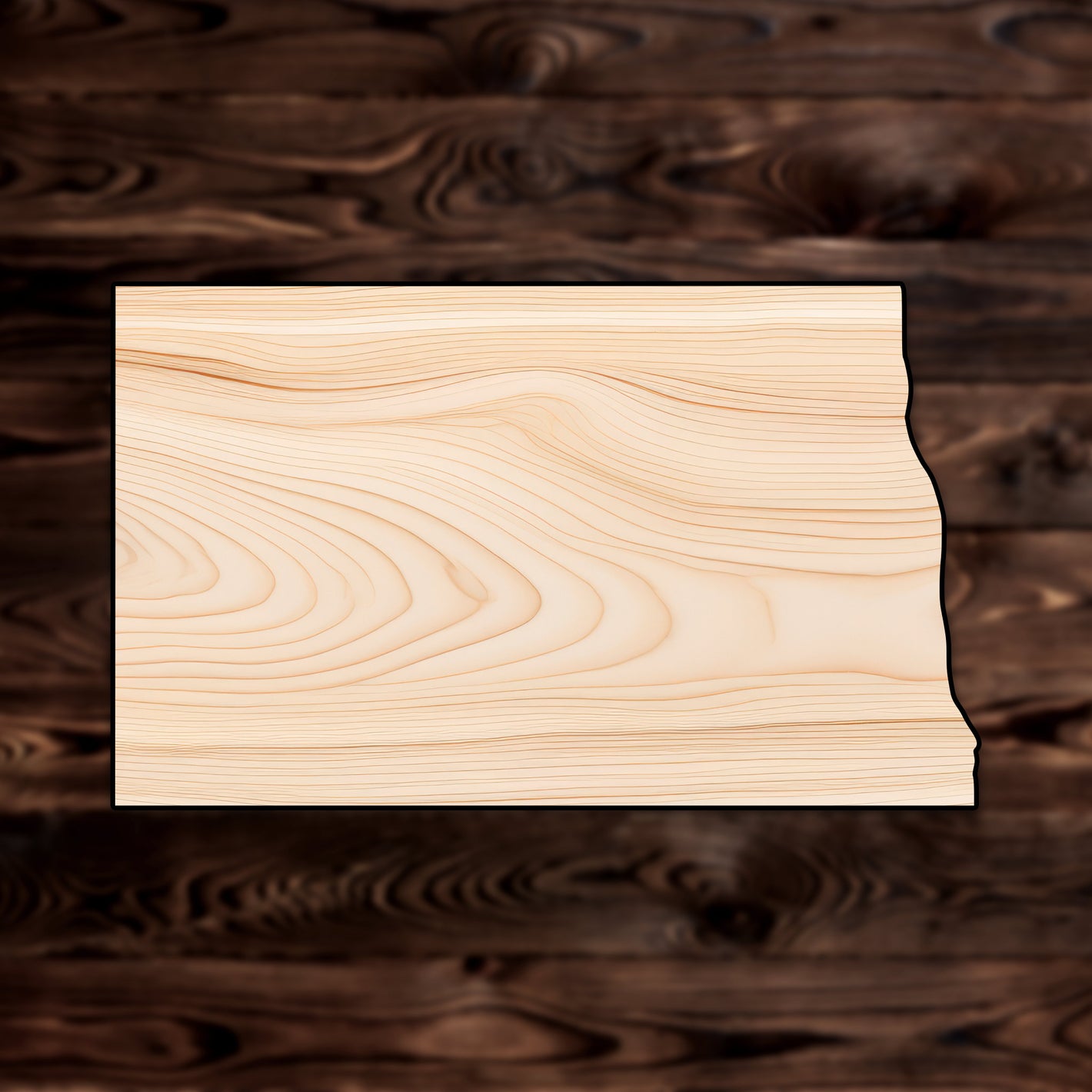 North Dakota State Plywood Craft Cutout , a Intricate laser-cut craft cutout made of high quality birch plywood, featuring detailed designs and clean edges, perfect for home decor or DIY projects.