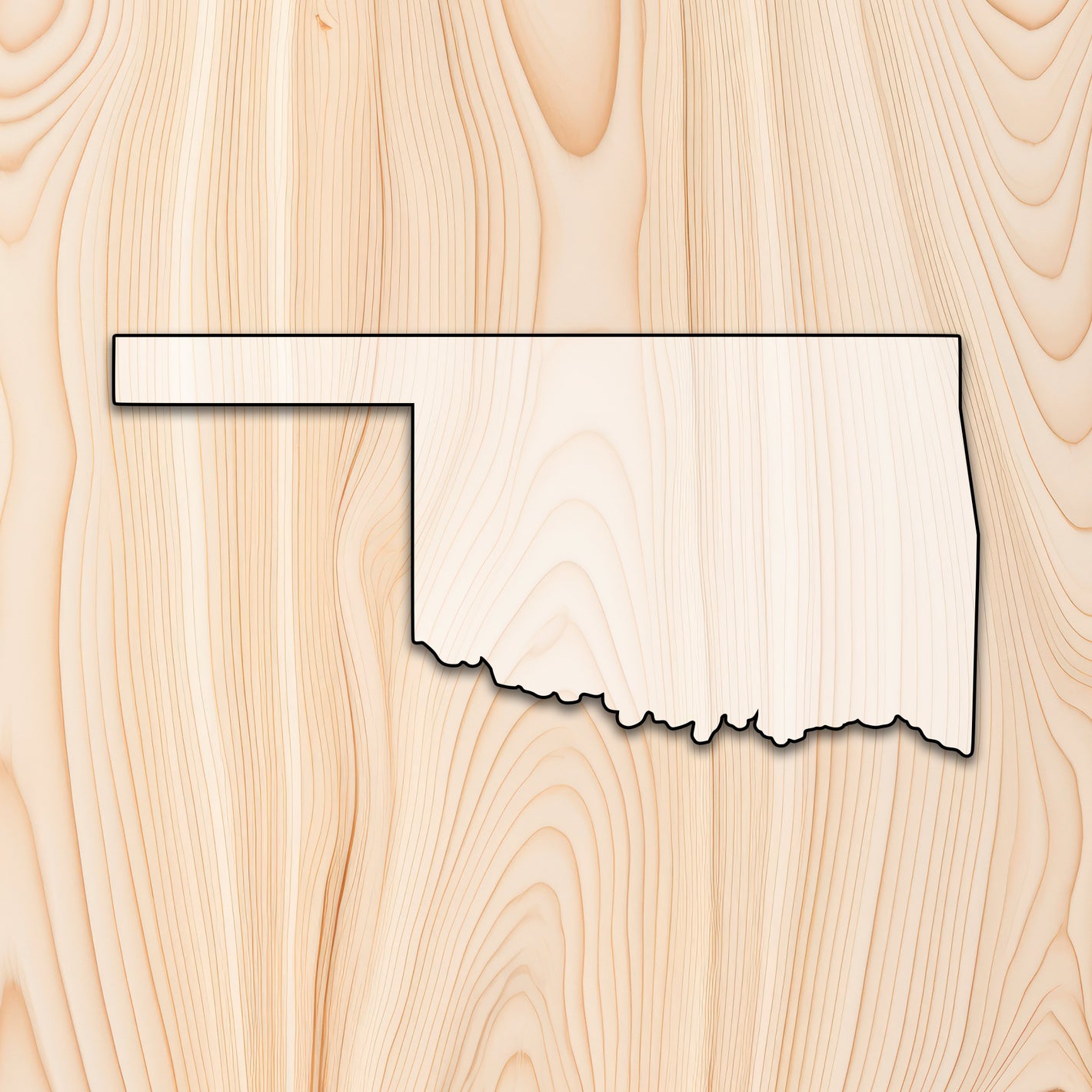 Oklahoma State  Acrylic Craft Cutout - Transparent laser-cut acrylic craft cutout designed as a router template, featuring precise shapes and durable construction for various crafting projects.