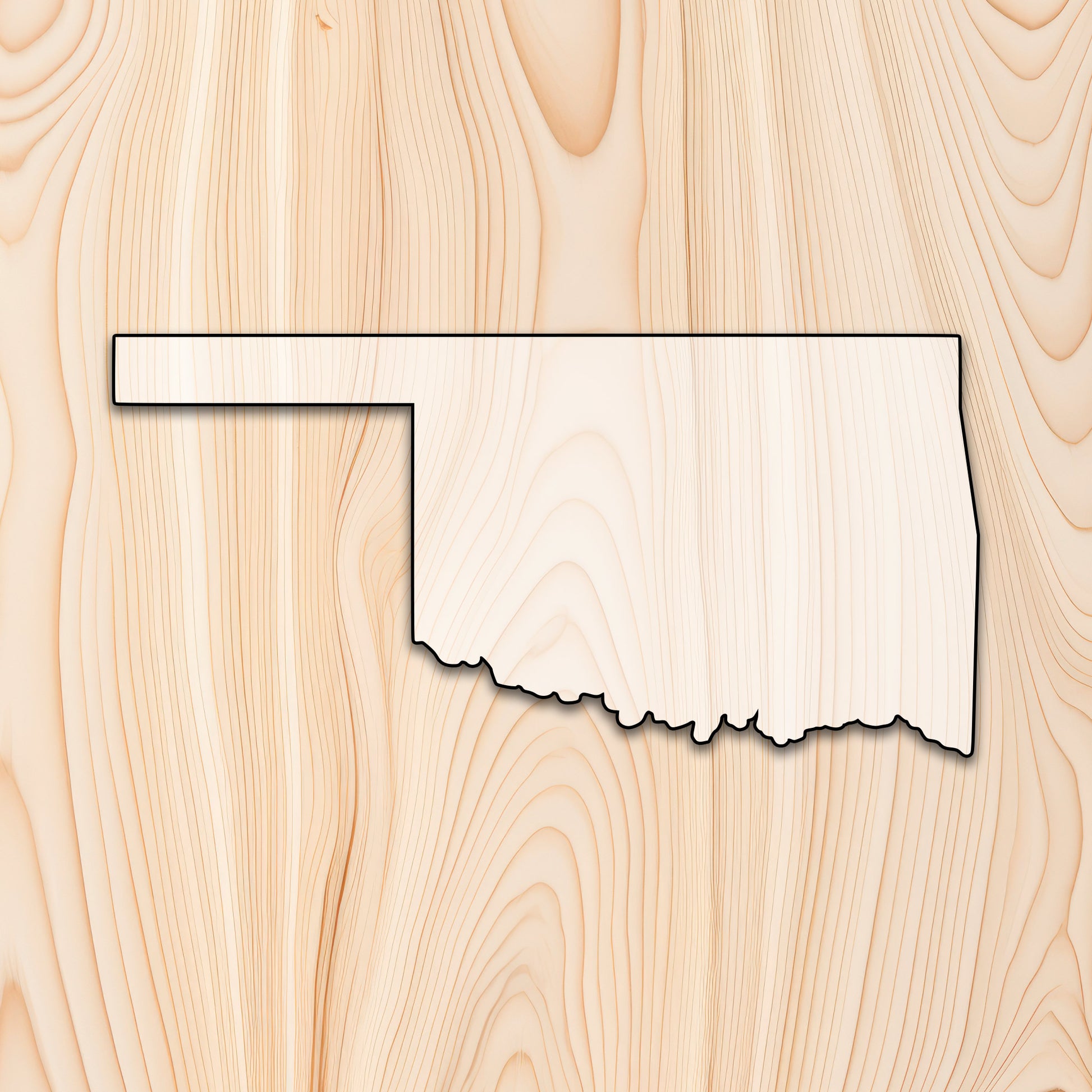 Oklahoma State  Acrylic Craft Cutout - Transparent laser-cut acrylic craft cutout designed as a router template, featuring precise shapes and durable construction for various crafting projects.
