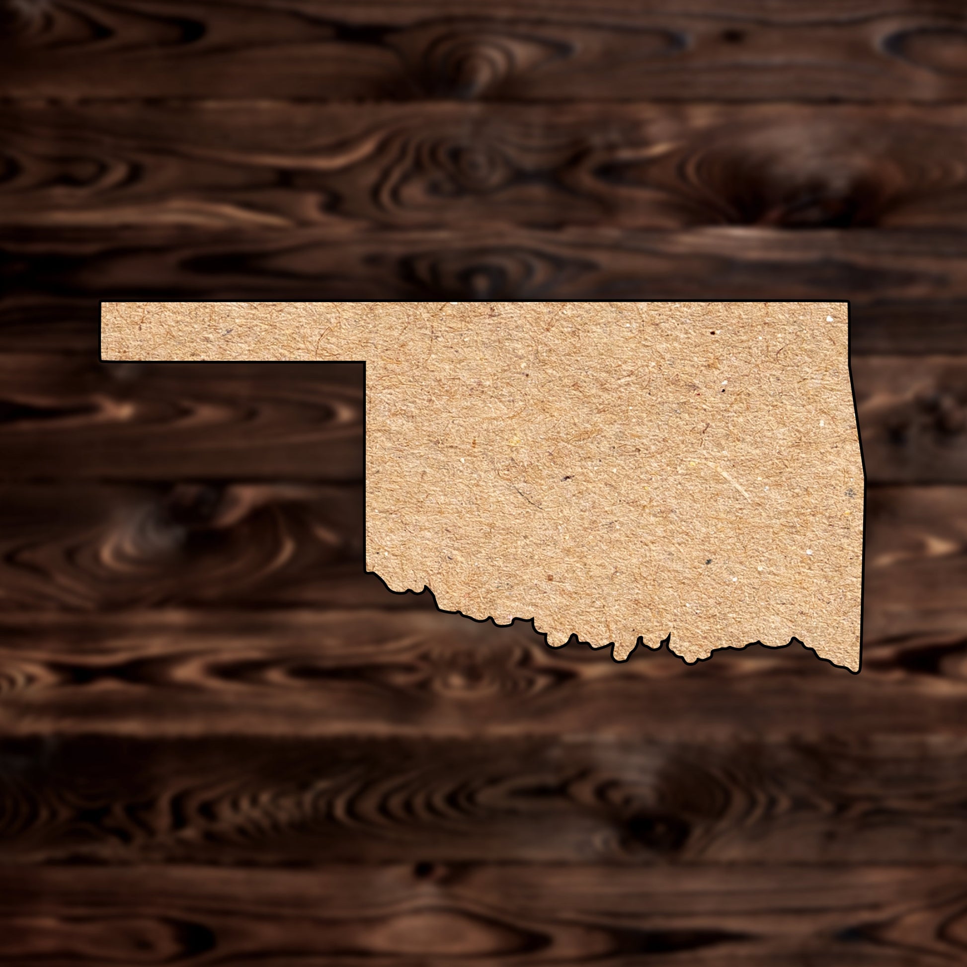 Oklahoma State MDF Craft Cutout , a Intricate laser-cut craft cutout made of MDF, featuring detailed designs and clean edges, perfect for home decor or DIY projects.