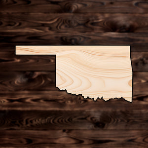 Oklahoma State Plywood Craft Cutout , a Intricate laser-cut craft cutout made of high quality birch plywood, featuring detailed designs and clean edges, perfect for home decor or DIY projects.