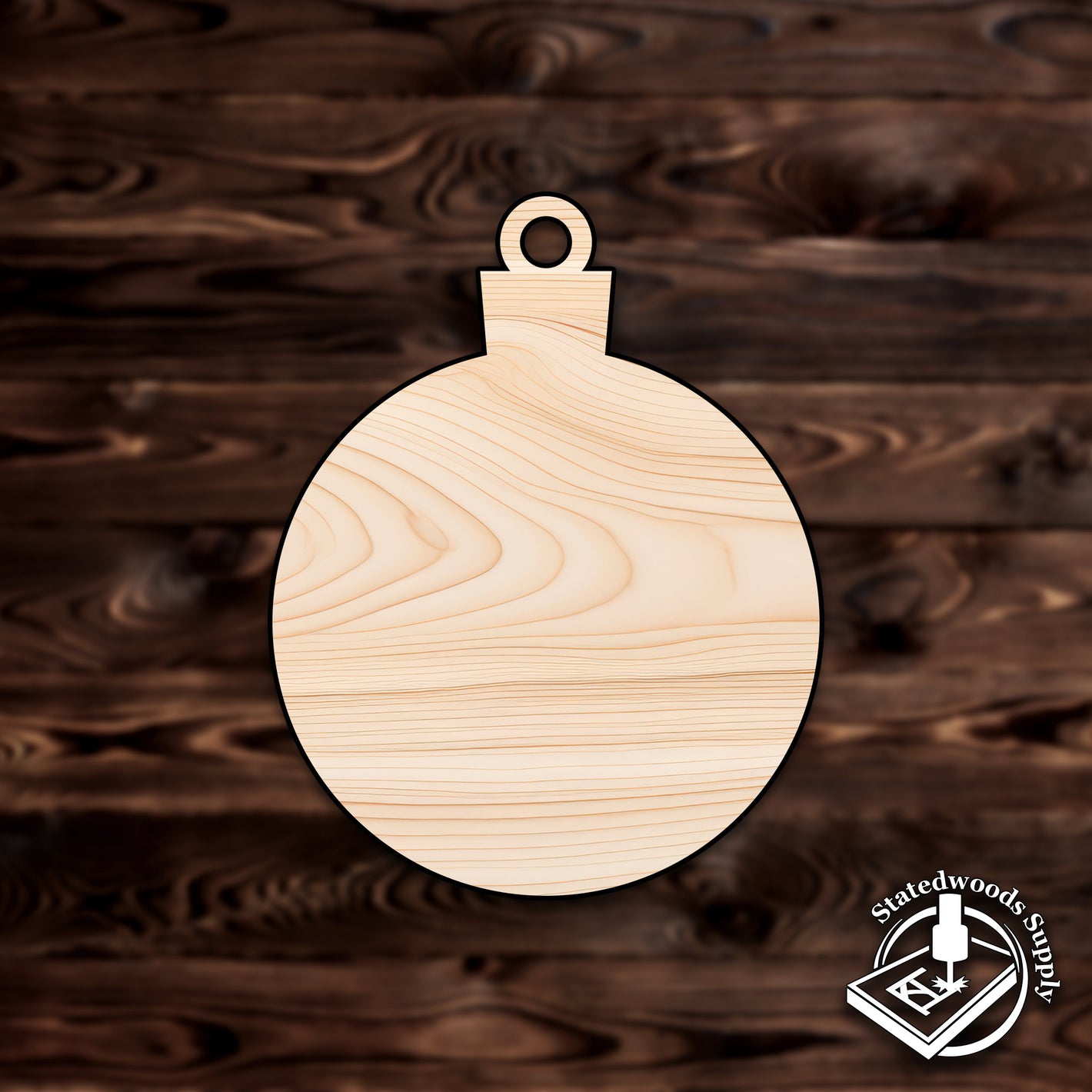 Christmas Round Ornament Plywood Craft Shape