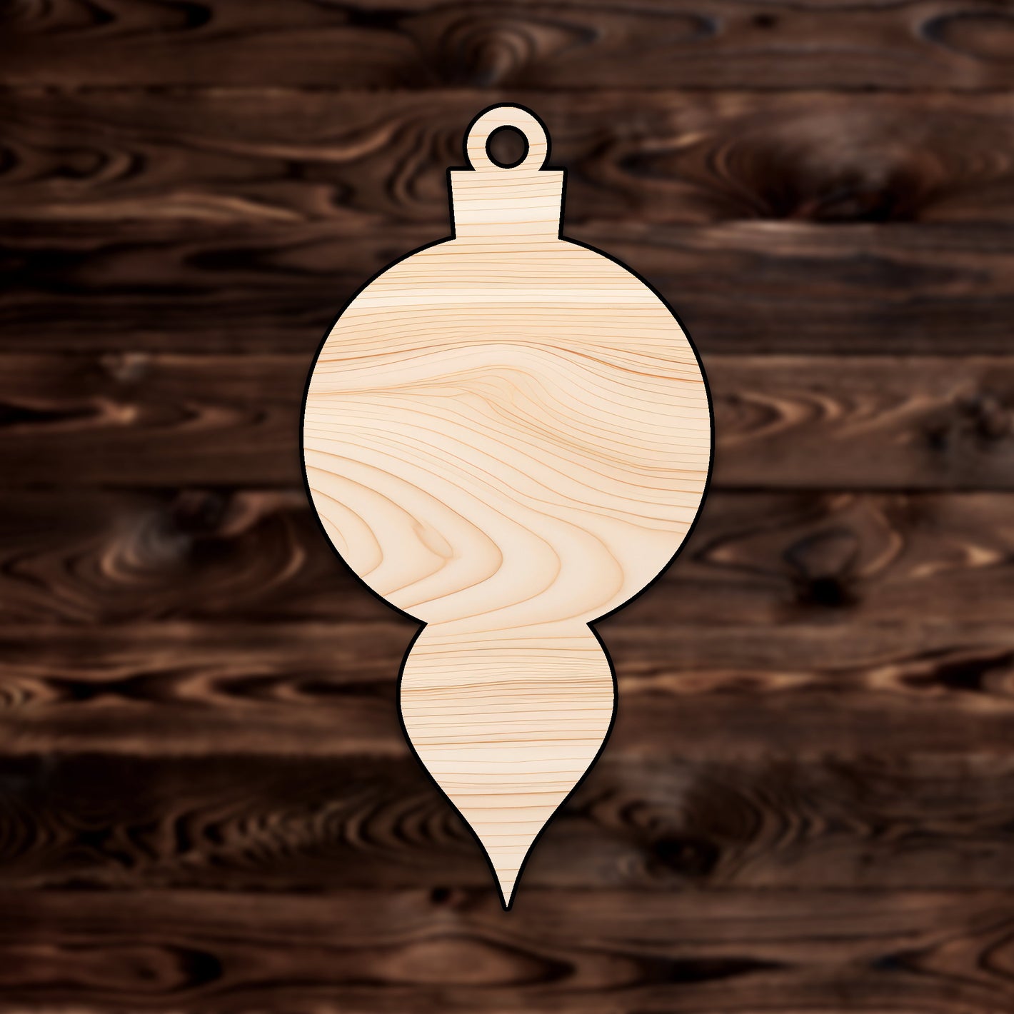 Christmas Ornament Finial Style Plywood Craft Shape